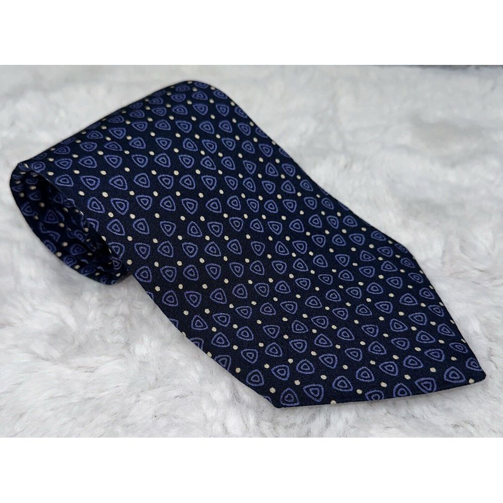 Polo Ralph‎ Lauren Mens Neck Tie Blue Paisley 100% Silk Hand Made USA